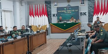 Dandim 0607/Kota Sukabumi Hadiri Vidcon Rakornis TMMD ke-127 TA 2026 di Makorem 061/Sk