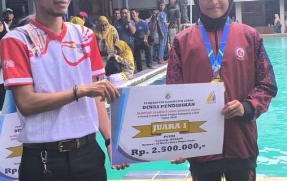 Andara Virnia Putri Raih Dua Medali Emas O2SN Renang Tingkat Kabupaten Lebak